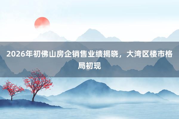 2026年初佛山房企销售业绩揭晓，大湾区楼市格局初现