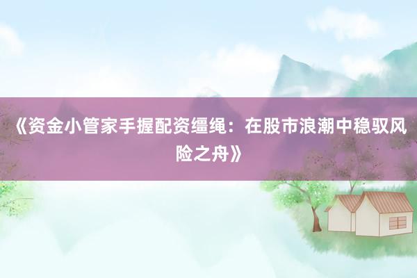 《资金小管家手握配资缰绳：在股市浪潮中稳驭风险之舟》