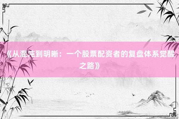 《从混沌到明晰：一个股票配资者的复盘体系觉醒之路》
