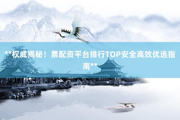 **权威揭秘！票配资平台排行TOP安全高效优选指南**