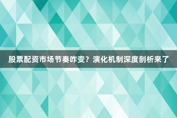 股票配资市场节奏咋变？演化机制深度剖析来了